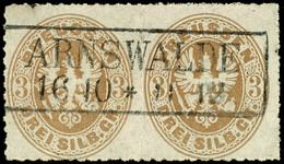 1859 "ARNSWALDE" - R2, OPD Frankfurt/O., Klar Und Gerade Auf Waager. Luxus-Paar 3 Sgr. Wappen, Katalog: 18a(2) O - Autres & Non Classés