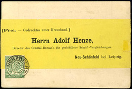 1889 "NÜMBRECHT" - K2 In Schwarz Auf Henze-Streifband Mit 1/3 Groschen NDP Durchstochen., Katalog: NDP2 BF - Other & Unclassified