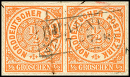 1891 "RHAUNEN" - R2, OPD Trier, Auf Briefstück Waager. Paar NDP 1/2 Gr. Mit Allseits Vollst. Durchstich, Katalog: NDP3(2 - Andere & Zonder Classificatie