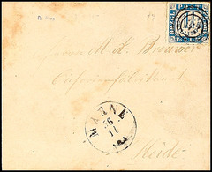 1913 "172" - Marne, Klar Auf Komplettem Faltbrief Mit 1 1/4 S. Grauultramarin/weißrosa Durchstochen Und K1 MARNE 6.11.(6 - Schleswig-Holstein