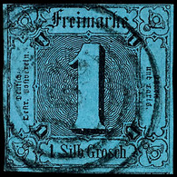 1927 1 Sgr. Auf Mittelgrünlichblau, Zentrisch Gestempelt Mit Vierringstempel 291 Von Gera, Allseits Voll- Bis überrandig - Autres & Non Classés