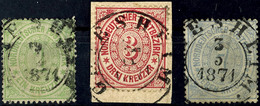 1955 "GRIESHEIM" - K2, Mit Versch. Daten Aus 1871 Je Zentrisch Auf NDP MiNr. 19 (helle Stelle), 21 U. 22, Katalog: NDP O - Sonstige & Ohne Zuordnung