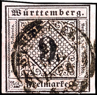 1982 9 Kreuzer Auf Dunkelrosa, Voll Bis Breitrandig, Gest., Winzig Hell, Doppelt Signiert Thoma BPP, Mi. 300.-, Katalog: - Other & Unclassified
