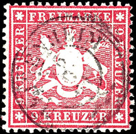 1999 9 Kreuzer Karmin, Gest. "HEIDENHEIM", Tadellos, Signiert Köhler Und Pfenninger, Mi. 150.-, Katalog: 19xa O - Other & Unclassified