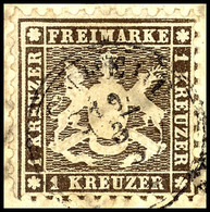 2005 1 Kr. Dunkelgraubraun Auf Briefstück, Tadellos Gestempelt K2, Farbfrisch, Gepr. Thoma BPP, Mi. 550.-, Katalog: 21 B - Sonstige & Ohne Zuordnung