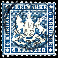 2009 6 Kreuzer Dunkelblau, Gest., Zahnfehler, Signiert Irtenkauf BPP, Mi. 220.-, Katalog: 27c O - Andere & Zonder Classificatie