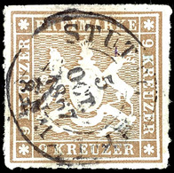 2017 9 Kreuzer Fahlbraun, Gest. "STUTTGART 50 Ct. 1862", Signiert Heinrich BPP, Mi. 150.-, Katalog: 33b O - Autres & Non Classés
