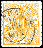 2026 14 Kreuzer Orange, Gest., Sign. Heinrich BPP, Mi. 160.-, Katalog: 41c O - Autres & Non Classés