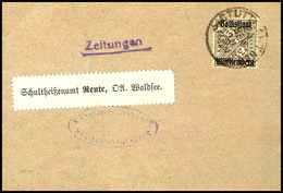 2058 3 Pfg. Volksstaat Mit Stempel STUTTGART Nr. 8. 24.SEP.19 Als Portogerechte Einzelfrankatur Auf Zeitungsstreifband ( - Sonstige & Ohne Zuordnung