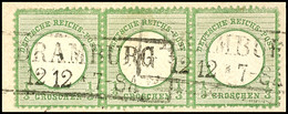 2082 1/3 Gr. Im Waager. 3er-Streifen A. Tadellosem Briefstück, Mi. 200,-, Katalog: 2a BS - Other & Unclassified