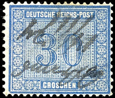 2101 30 Gr. Ultramarin, Federzugentwertung, Mi. 750,-, Katalog: 13 O - Sonstige & Ohne Zuordnung