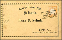 2116 1/2 Gr. Großer Schild Orange Mit Ra3 "BERLIN POST-AMT 1 17.6.74" Auf Privater Firmenvordruckkarte Der Fa. G. Schulz - Sonstige & Ohne Zuordnung