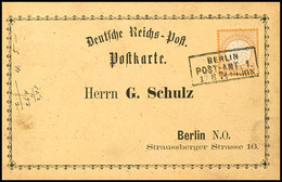 2116 1/2 Gr. Großer Schild Orange Mit Ra3 "BERLIN POST-AMT 1 17.6.74" Auf Privater Firmenvordruckkarte Der Fa. G. Schulz - Other & Unclassified