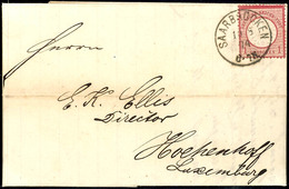 2125 1 Gr. Karmin Auf Brief Von "SAARBRÜCKEN 10 8 74" (K!) Nach Hoehenhoff/Luxemburg, Katalog: 19 BF - Sonstige & Ohne Zuordnung