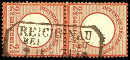 2145 2 1/2 Gr. Großer Schild Braunorange, Farbfrisches Und Gut Gezähntes Senkrechtes Kabinett-Paar Mit Ra3 "REICHENAU",  - Sonstige & Ohne Zuordnung