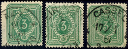 2167 3 Pfge Grün, Formate B,CE,D, Gest., Gepr., Mi. 190.-, Katalog: 31BaCEa,Da O - Andere & Zonder Classificatie