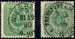 2168 3 Pfge. Gelbgrün, Formate B Und D, Gest., Gepr., Mi. 200.-, Katalog: 31Bb,Db O - Andere & Zonder Classificatie