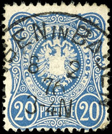 2173 20 Pfge. Blau, Gest., Gepr. Jäschke-L. BPP, Mi. 110.-, Katalog: 34Bc O - Sonstige & Ohne Zuordnung