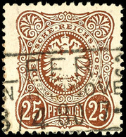 2175 25 Pfge. Lilabraun, B-Format, Gest., Gepr. Jäschke-L. BPP, Mi. 180.-, Katalog: 35Ba O - Sonstige & Ohne Zuordnung