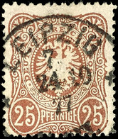 2176 25 Pfge. Lilabraun, CE-Format, Plattenfehler I, Gest., Erhöht Gepr. Jäschke-L. BPP, Mi.  100.- (ohne Aufschlag Für  - Sonstige & Ohne Zuordnung