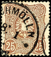 2179 25 Pfge. Rötlichbraun. Gest., Gepr. Jäschke-L. BPP, Mi. 100.-, Katalog: 35aa O - Sonstige & Ohne Zuordnung