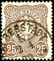 2183 25 Pfge. Gelbbraun, Gest., Gepr. Jäschke-L. BPP, Mi. 130.-, Katalog: 35b O - Sonstige & Ohne Zuordnung