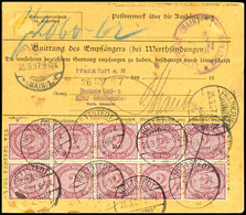 2194 2 Mark Dunkelrotkarmin Im 10er-Block Rückseitig Auf Post-Paketadresse Von "Herttstedt 25.3.97" Nach Frankfurt Am Ma - Sonstige & Ohne Zuordnung