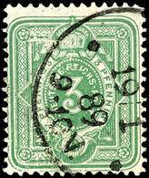 2200 3 Pf. Gelblichgrün, C-Format, Type II, Gest., Gepr. Jäschke-L. BPP, Mi. 120.-, Katalog: 39CIIc O - Andere & Zonder Classificatie