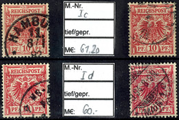 2236 10 Pf Mit Plattenfehler I In Den Farben B, C, Ca Und D, Alle 4 Werte Gestempelt Und BPP-geprüft, Mi. 200.-, Katalog - Sonstige & Ohne Zuordnung