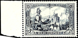 2291 3 Mark Reichspost In Type II Tadellos Postfrisch Vom Linken Bogenrand, Tiefst Gepr. Gotw. Zenker VÖB, Mi. 950,--, K - Sonstige & Ohne Zuordnung