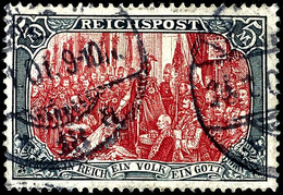 2296 5 M. Reichspost, Type II, Zentrisch Gestempelt KGS "HAMBURG 2..1.01", Ringsum Gut Gezähnt, Kleiner Kaum Wahrnehmbar - Other & Unclassified