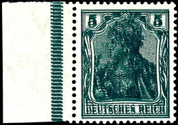 2350 5 Pf Germania Doppeldruck Tadellos Ungebraucht Vom Linken Bogenrand Mit Sauberem Erstfalz, Kleines Signum, Mi. 350, - Other & Unclassified