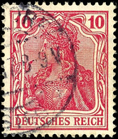 2357 10 Pf. Karmin, Gepr. Jäschke-L. BPP, Mi. 110.-, Katalog: 86IId O - Andere & Zonder Classificatie