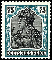 2424 75 Pfg Germania Rahmen Bläulichgrün, Tadellos Postfrisch, Unsigniert, Fotobefund Meyer BPP (2000), Mi. 400.-, Katal - Sonstige & Ohne Zuordnung