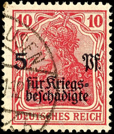 2430 10 Pf. Kriegsgeschädigte, Karminrot, Gest., Gepr. Infla Berlin, Mi. 150.-, Katalog: 105a O - Sonstige & Ohne Zuordnung