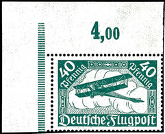 2445 40 Pfg. Flugpost Blassgrün, Aus Der Linken Oberen Bogenecke, Ungebr., Signiert Oechsner BPP, Mi. 250.-, Katalog: 11 - Sonstige & Ohne Zuordnung