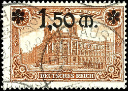 2454 1,50 M. A. 1 M. Mittelsiena, Aufdrucktype I, Tadellos, Gestempelt, Geprüft Bechtold BPP, Mi. 380.-, Katalog: 117I O - Sonstige & Ohne Zuordnung