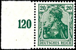 2495 20 Pfg Germania Dunkelblaugrün Mit Linkem Bogenrand, Tadellos Postfrisch, Kabinett, Gepr. Tworek BPP, Mi. 160.-, Ka - Sonstige & Ohne Zuordnung