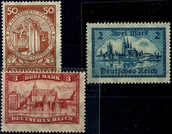 2749 50 Pf Nothilfe Und 2 Und 3 Mark Bauwerke Je Tadellos Postfrisch, Gepr. Schlegel BPP, Mi. 275.-, Katalog: 354,365/66 - Sonstige & Ohne Zuordnung