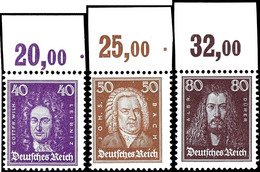 2762 3-80 Pf Berühmte Deutsche Komplett Tadellos Postfrisch Mit Oberrand (beide 3 Und 5 Pf, 10, 15 Und 25 Pf Walze, Die  - Sonstige & Ohne Zuordnung