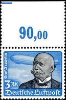 2879 2 Und 3 RM Flugpost, Je Mit Oberrand, Tadellos Postfrisch, Unsigniert, Attraktive Luxusstücke Der Satz-Höchstwerte, - Sonstige & Ohne Zuordnung