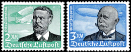 2880 2 Reichsmark Und 3 Reichsmark Flugpost 1934, Waagerechte Gummiriffelung, Tadellos Ungebraucht, 2 RM Gepr. Schlegel  - Sonstige & Ohne Zuordnung