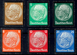 2895 3 - 25 Pfg Hindenburg Mit Trauerrand, 6 Werte Komplett, Tadellos Postfrisch, Unsigniert, Mi. 150.-, Katalog: 548/53 - Sonstige & Ohne Zuordnung