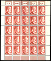 2963 3 RM. Hitler Gez. K14, Kompletter Schalterbogen Zu 20 Werten, Tadellos Postfrisch, Unsigniert, Mi. 600.-+, Katalog: - Sonstige & Ohne Zuordnung