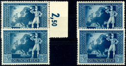 2969 3 Pfg "Europäischer Postkongress", Plattenfehler I - IV, Tadellos Postfrisch, 3 Werte Gepr. Schlegel BPP, Mi. 300.- - Sonstige & Ohne Zuordnung