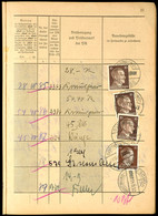 2972 1943, Posteinlieferungsbuch (Deckelseiten Fehlen) Mit 27 Frankierten Seiten, Meist Mit 10 Pfg. Frankaturen, Alle Mi - Sonstige & Ohne Zuordnung