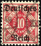 2990 10 Pf. Rosarot, Plattenfehler I, Gest., Gepr. Infla Berlin, Mi. 200.-, Katalog: 53I O - Andere & Zonder Classificatie