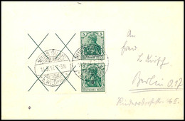 3094 5 Pf. Germania, H-Blatt Mit 4 Andreaskreuzen Auf Ortsbrief Berlin "NEUES PALAIS 14.9.17" (kl. Öffnungsmängel), Mi.  - Sonstige & Ohne Zuordnung