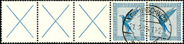 3099 X+X+X+20 Pf., Flug 1930, Waager. Zusammendruck, Gestempelt "BRAUNSCHWEIG 21.2.34", Mi. 200,-, Katalog: W21.3 O - Sonstige & Ohne Zuordnung