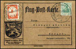 3135 Darmstadt 17.6.12, 5 Pfg Germania Auf Flugpostkarte Mit Rückseitigem Text Der Berliner Allgemeinen Zeitung, Tadello - Autres & Non Classés